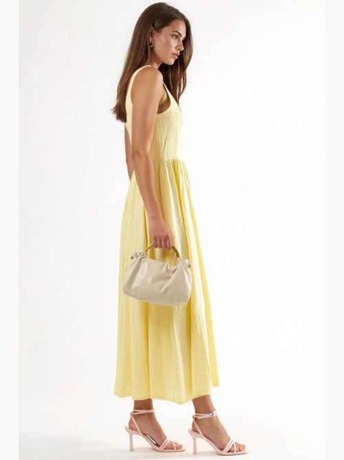 Robe midi unie à col carré busem - Kiabi