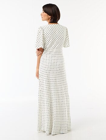 Robe midi unie à manches courtes