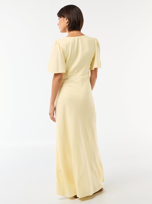 Robe midi unie à manches courtes - Kiabi
