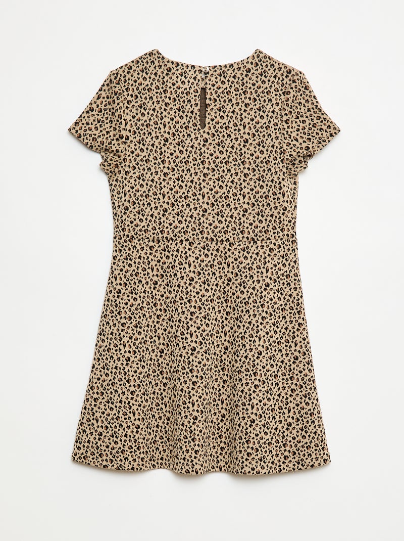 Robe Milano à la coupe évasée à manches courtes Beige - Kiabi