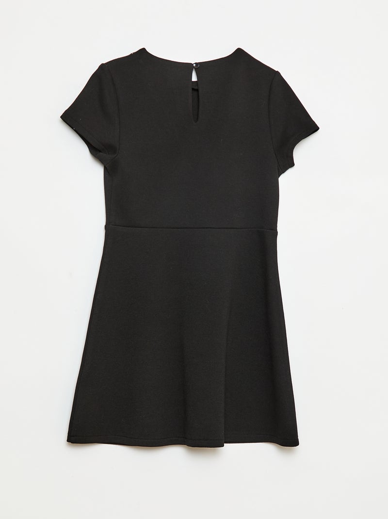 Robe Milano à la coupe évasée à manches courtes Noir - Kiabi