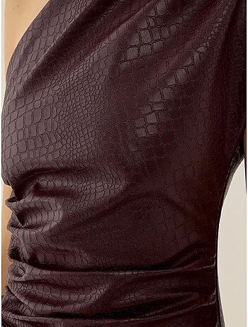 Robe mini asymétrique à effet texturé et coupe moulante hiccup