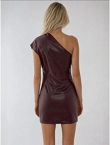 Robe mini asymétrique à effet texturé et coupe moulante hiccup