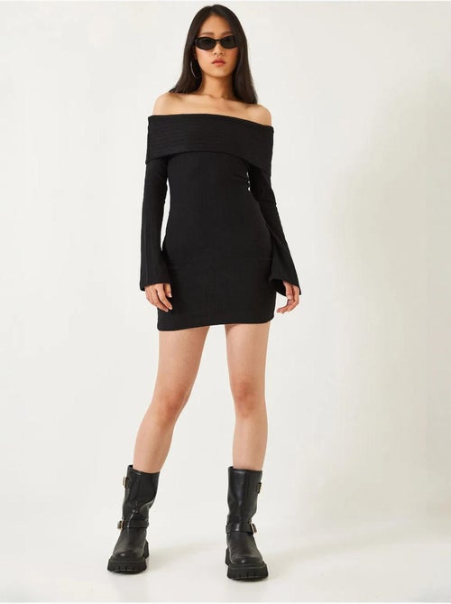Robe mini bardot ajustée lucci - Kiabi Robe mini bardot ajustée lucci - Kiabi