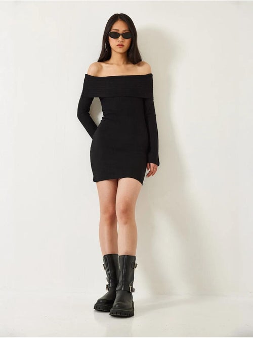 Robe mini bardot ajustée lucci - Kiabi Robe mini bardot ajustée lucci - Kiabi