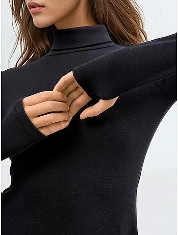 Robe mini col roulé en jersey avec empiècements busem