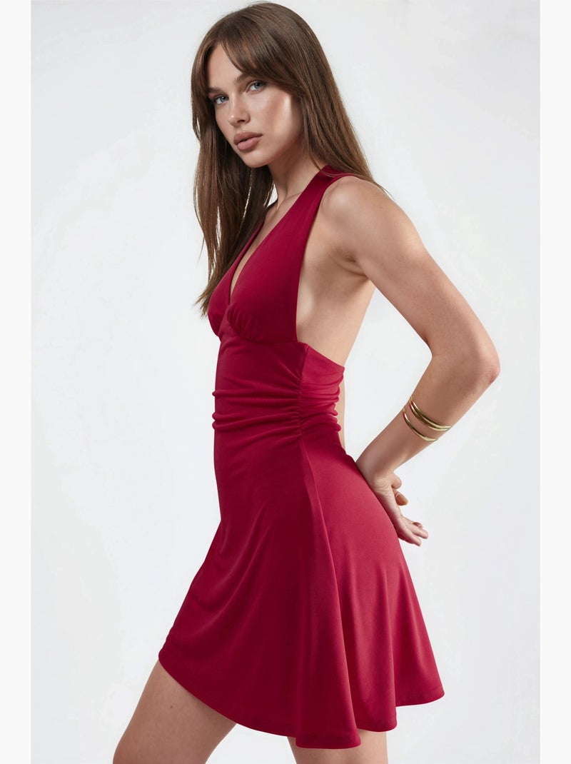 Robe mini dos nu hiccup Rouge - Kiabi