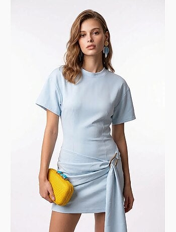Robe mini en crêpe tissé mixray
