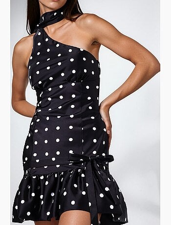 Robe mini en satin avec détail foulard hiccup