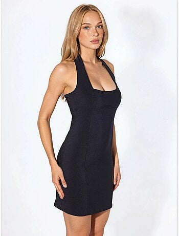 Robe mini moulante à col halter