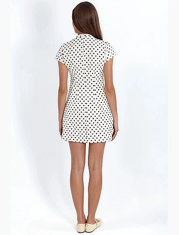 Robe mini moulante à col roulé mi-long et à pois hiccup