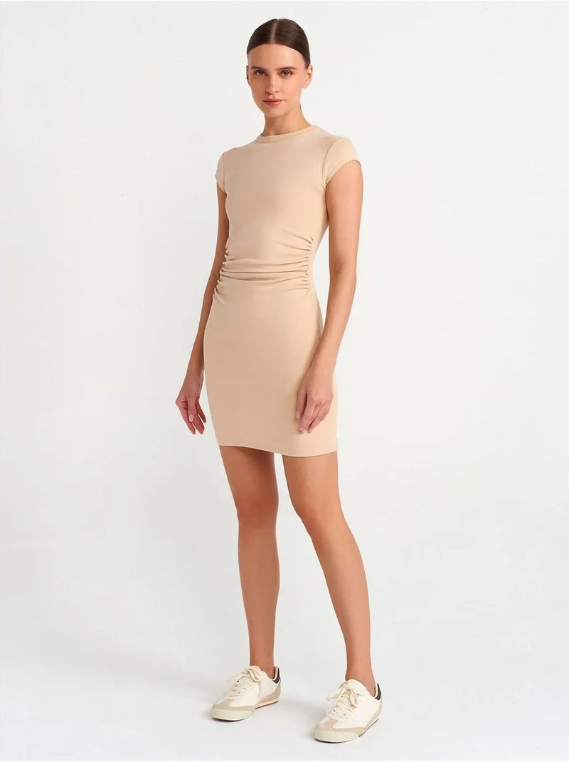 Robe Mini Moulante Femme Beige - Kiabi