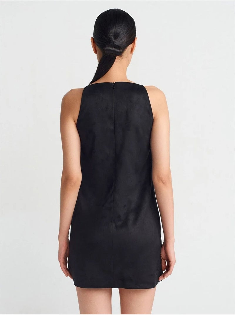 Robe Mini Sans Manches À Fermeture Éclair Noir - Kiabi