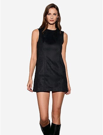 Robe mini sans manches en similicuir dilvin