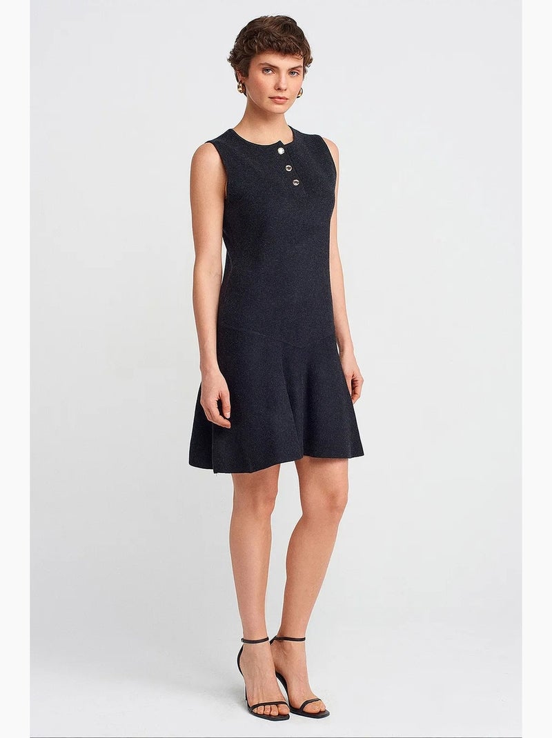 Robe mini skater en maille sans manches dilvin Noir - Kiabi