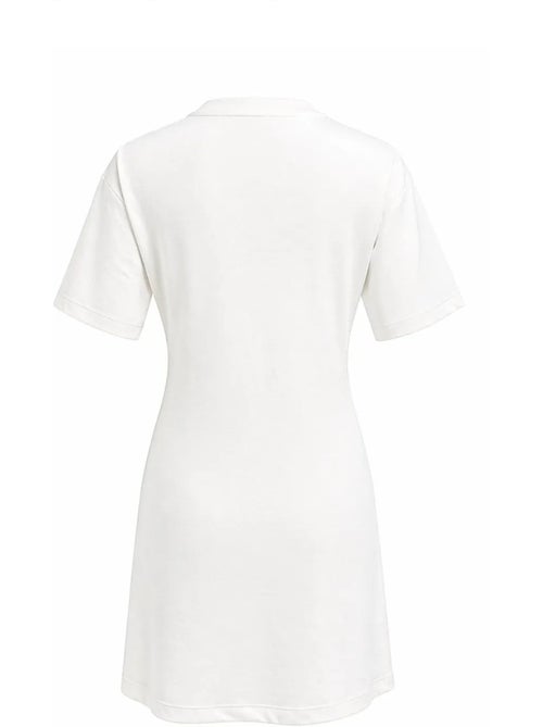 Robe mini t-shirt à col rond avec accessoire en pierre mixray - Kiabi