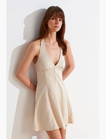 Robe mini trapèze à col halter dilvin