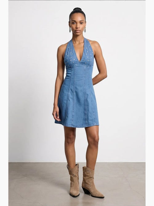 Robe mini trapèze à col halter dilvin - Kiabi Robe mini trapèze à col halter dilvin - Kiabi