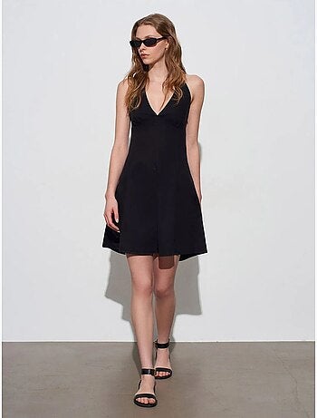 Robe mini trapèze à col halter dilvin