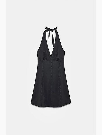 Robe mini trapèze à col halter dilvin