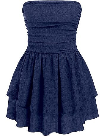 Robe mini trapèze texturée sans bretelles hiccup