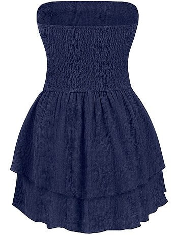 Robe mini trapèze texturée sans bretelles hiccup