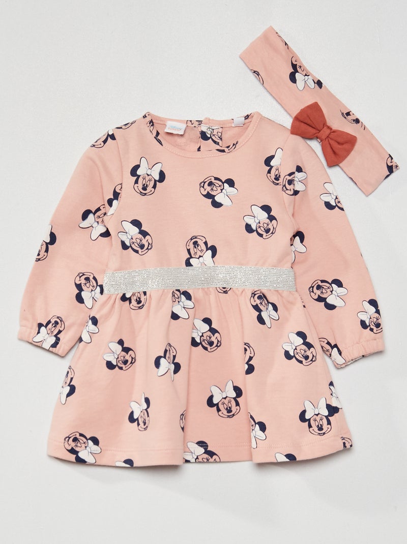 Robe 'Minnie' + bandeau assorti Rose - Kiabi