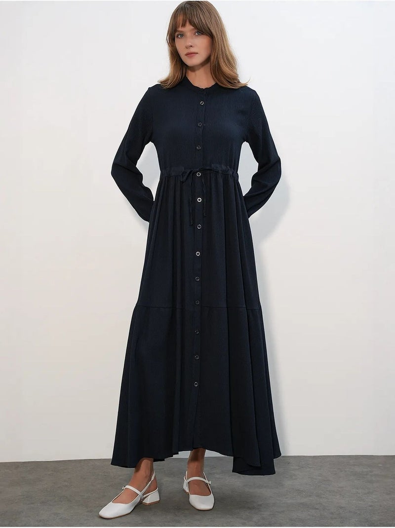 Robe modeste à col mandarin bdart Bleu marine - Kiabi