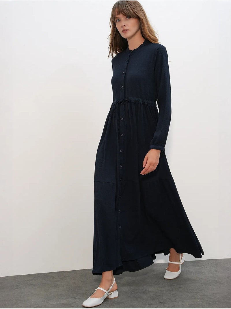 Robe modeste à col mandarin bdart Bleu marine - Kiabi