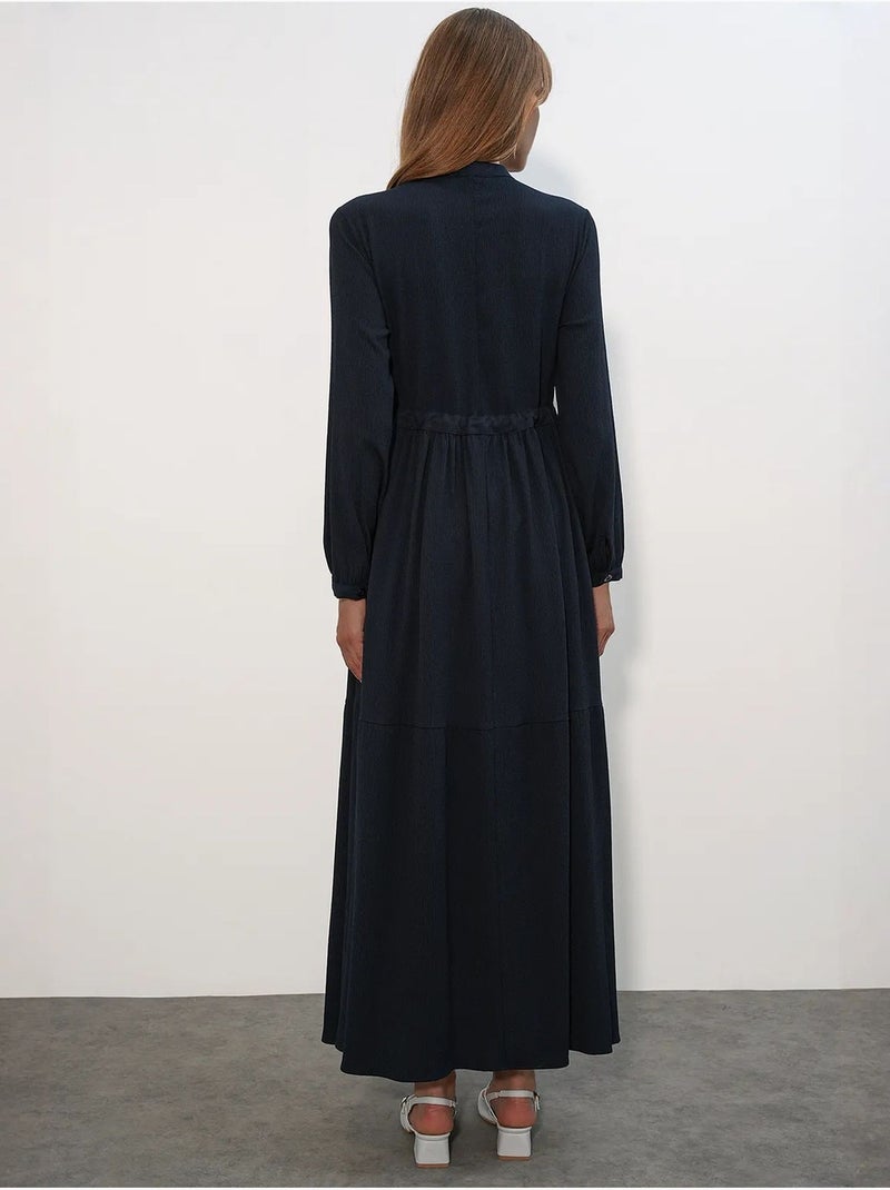 Robe modeste à col mandarin bdart Bleu marine - Kiabi