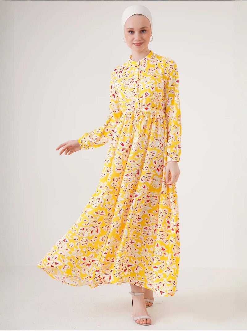 Robe modeste à col mandarin bdart Jaune citron - Kiabi