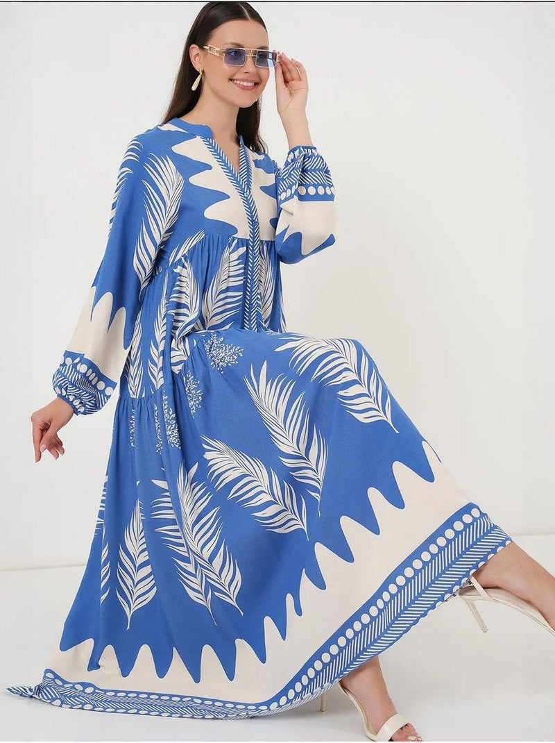 Robe modeste à motifs authentiques bdart Bleu électrique - Kiabi