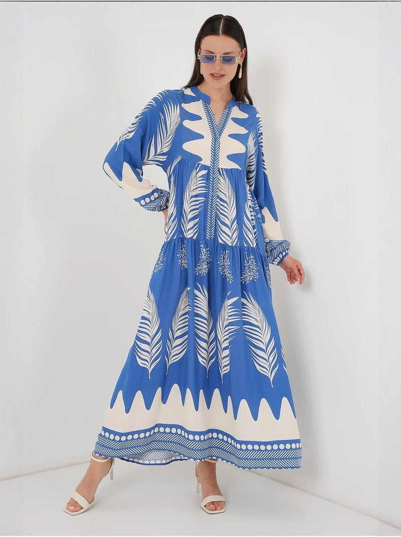 Robe modeste à motifs authentiques bdart Bleu électrique - Kiabi