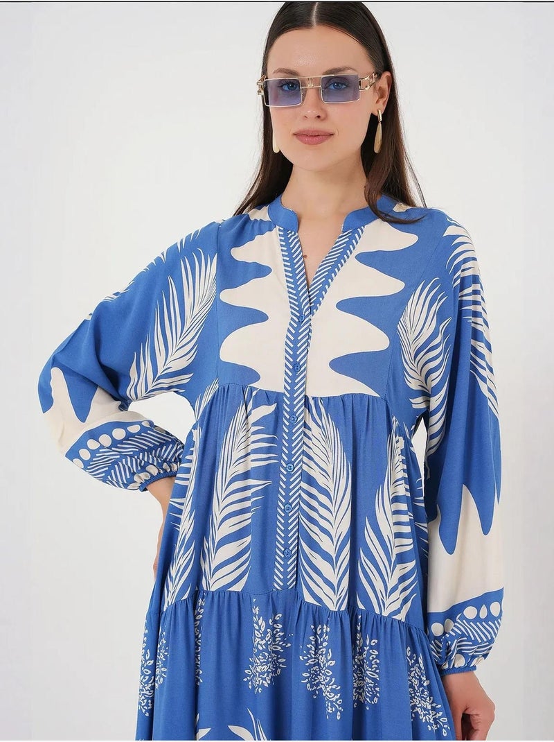 Robe modeste à motifs authentiques bdart Bleu électrique - Kiabi