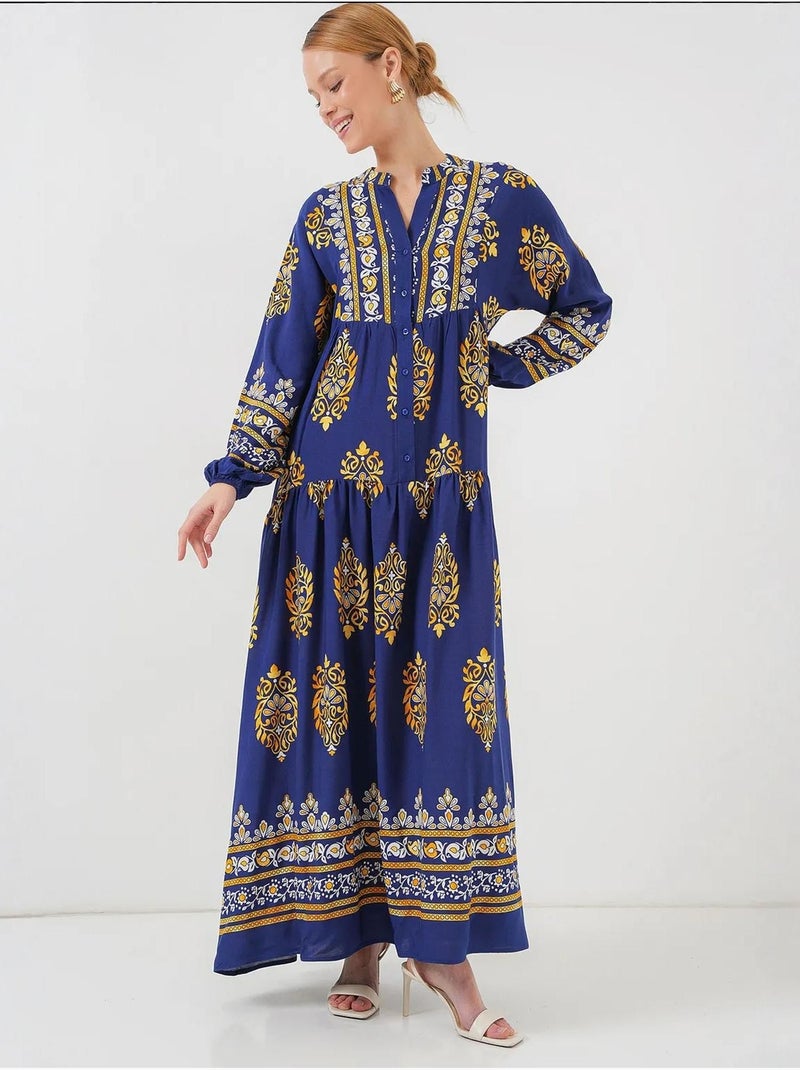 Robe modeste à motifs authentiques bdart Bleu outremer - Kiabi
