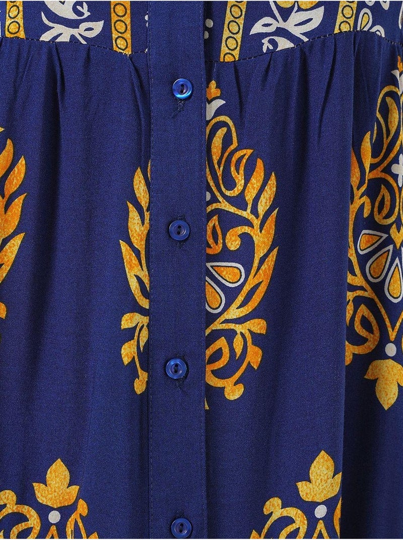Robe modeste à motifs authentiques bdart Bleu outremer - Kiabi