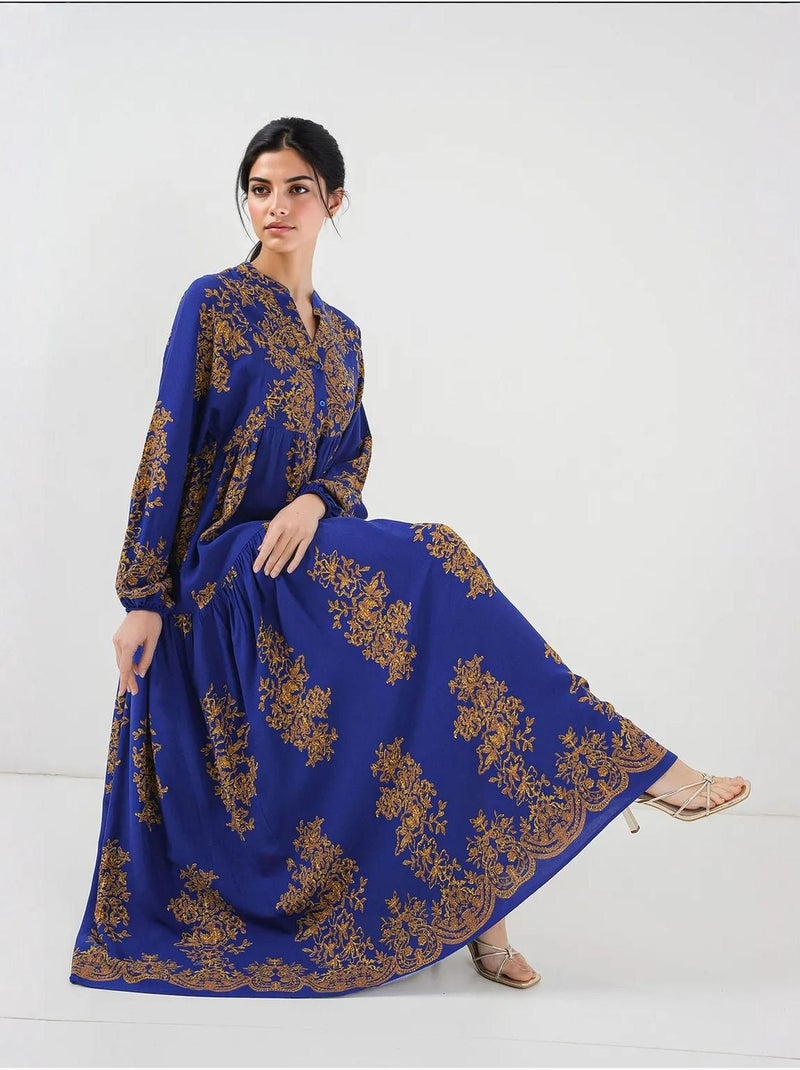 Robe modeste à motifs authentiques bdart Bleu saphir - Kiabi