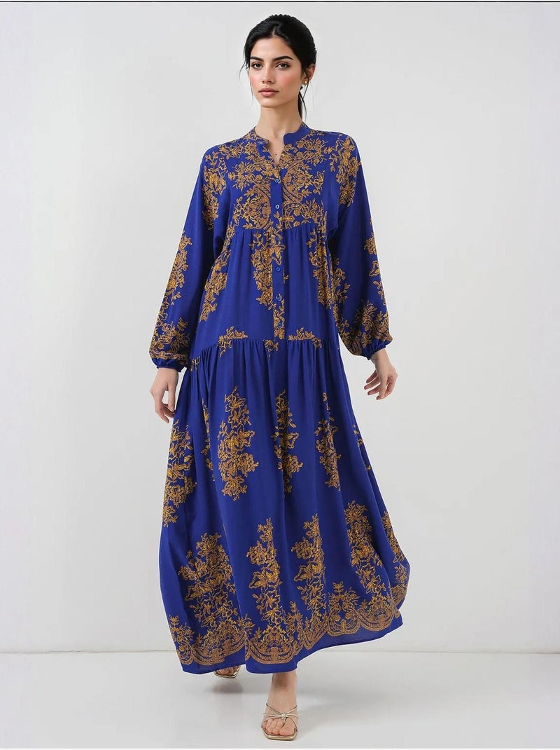 Robe modeste à motifs authentiques bdart Bleu saphir - Kiabi