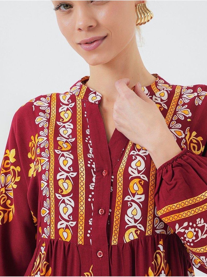 Robe modeste à motifs authentiques bdart Bordeaux - Kiabi