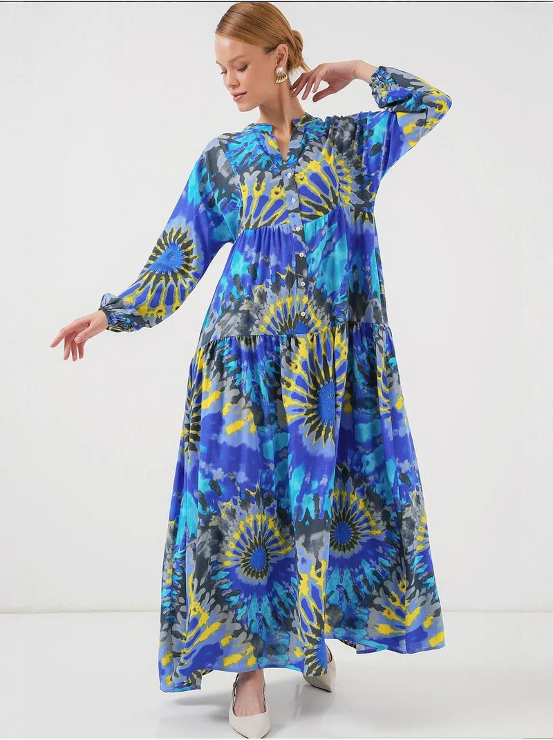 Robe modeste à motifs authentiques bdart Indigo - Kiabi