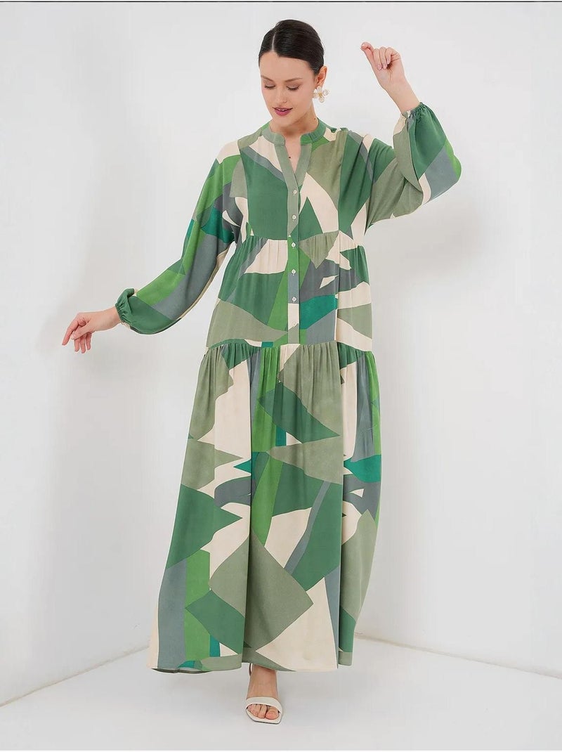 Robe modeste à motifs authentiques bdart Kaki - Kiabi