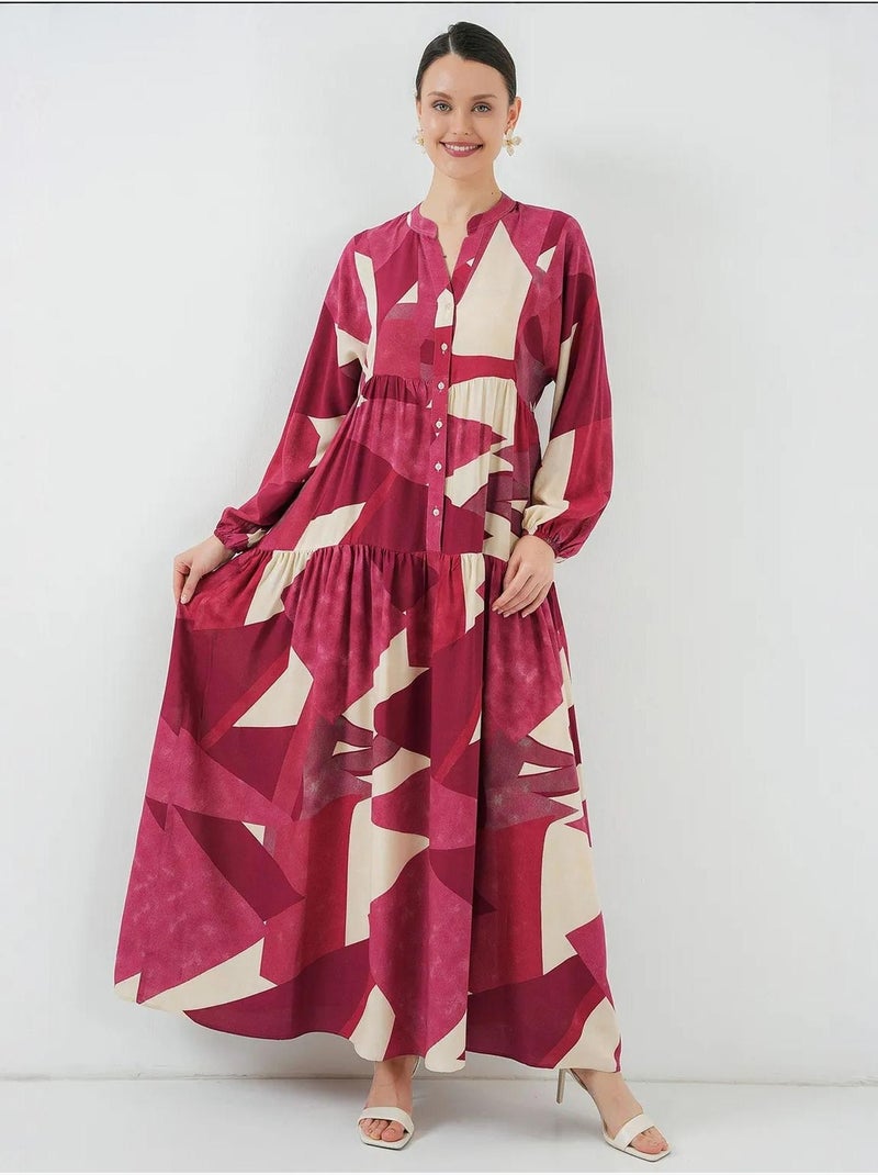 Robe modeste à motifs authentiques bdart Rouge grenat - Kiabi