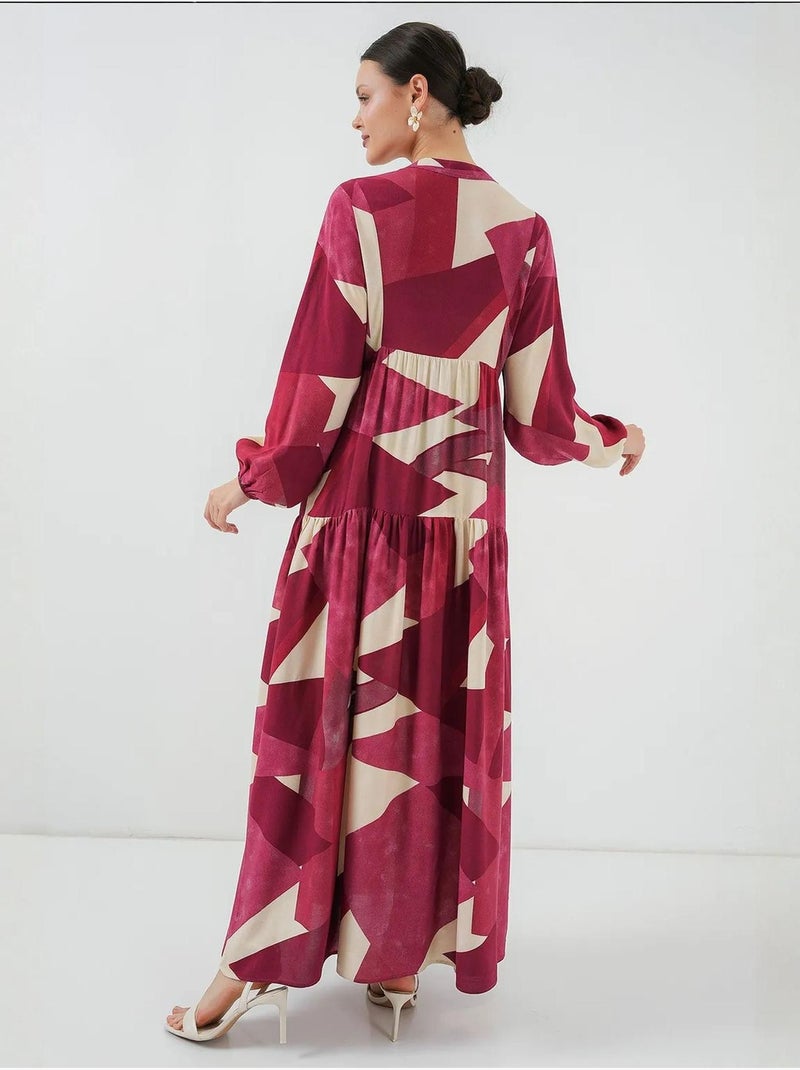 Robe modeste à motifs authentiques bdart Rouge grenat - Kiabi