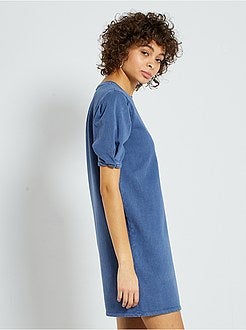 Robe molletonnée à manches ballon - Kiabi