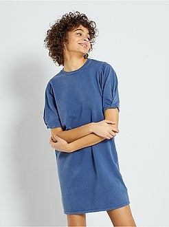 Robe molletonnée à manches ballon - Kiabi