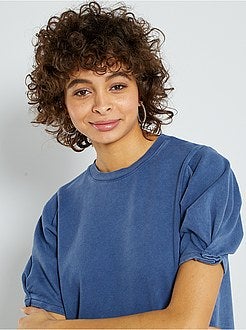 Robe molletonnée à manches ballon - Kiabi