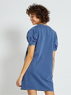 Robe molletonnée à manches ballon - Kiabi