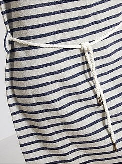 Robe molletonnée rayée et pailletée - Kiabi