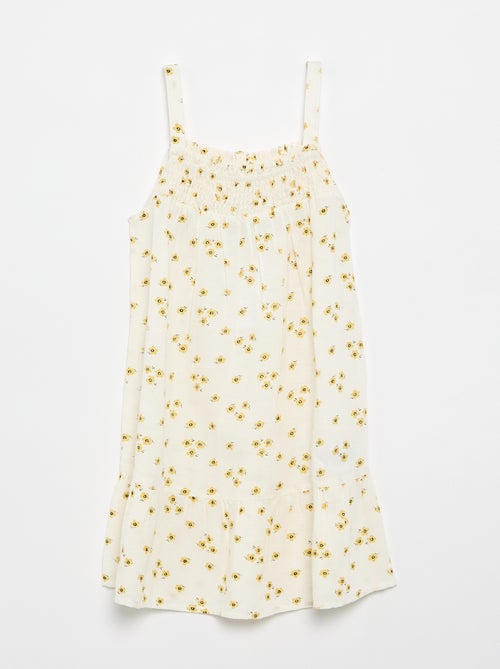 Robe motif all-over avec fines bretelles - Kiabi Robe motif all-over avec fines bretelles - Kiabi
