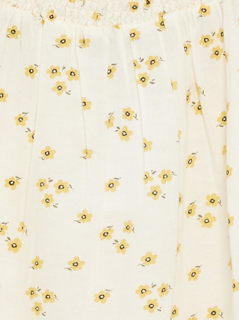 Robe motif all-over avec fines bretelles Beige - Kiabi